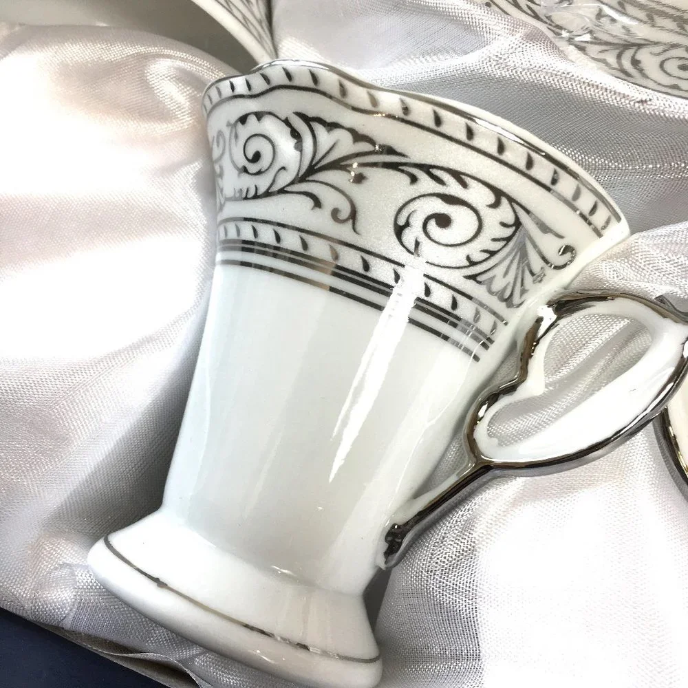JOSEPH SEDGH Tea Espresso cups & Saucers Fine Porcelain Set 6 Tableware NWOT